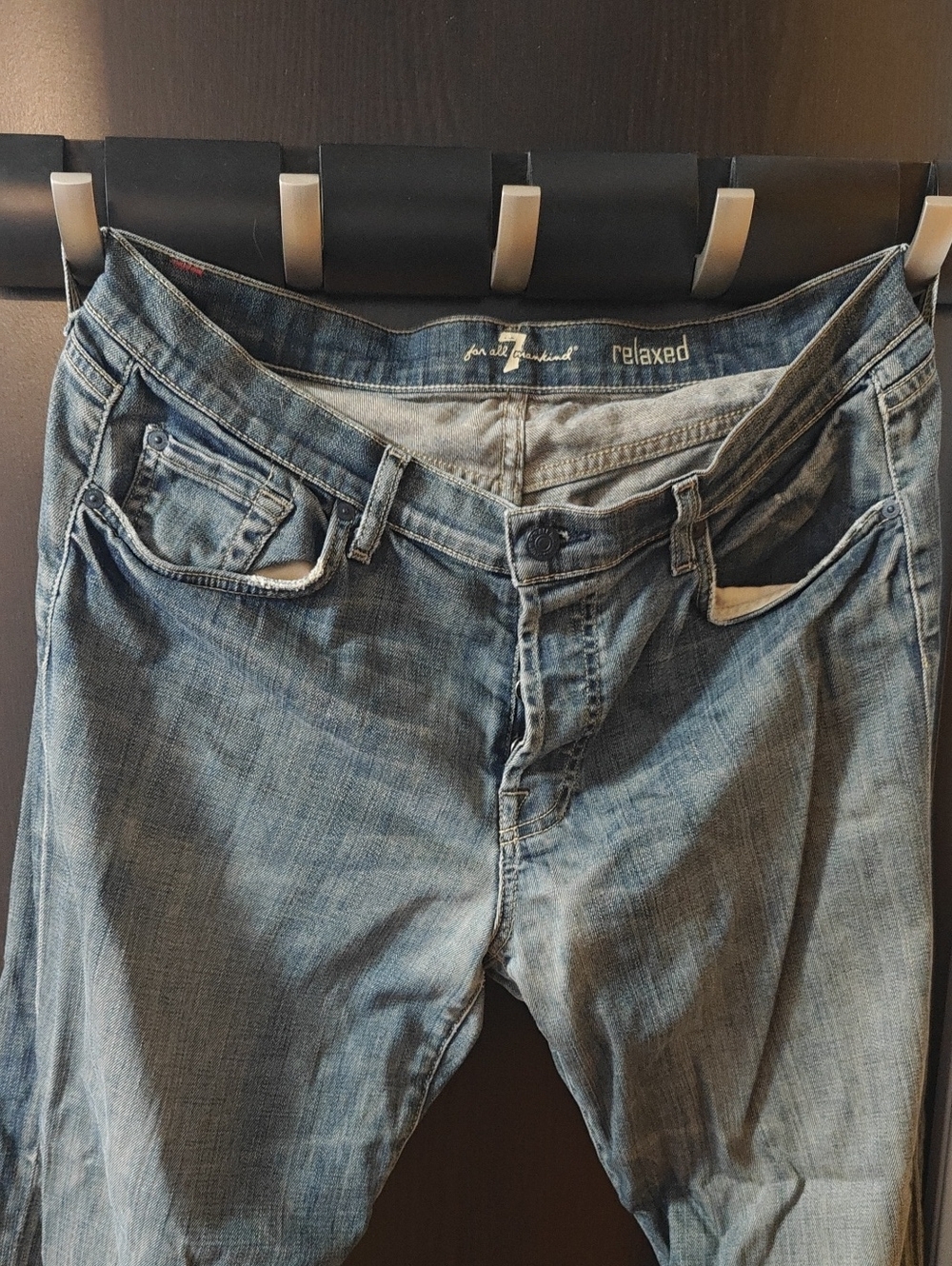 7 For All Mankind Men's Relaxed Fit Light Blue Jeans